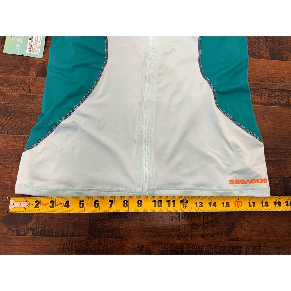 Sea Doo Women's Long Sleeve Top Jacket Rash Guard Large Green UV Protection NEW